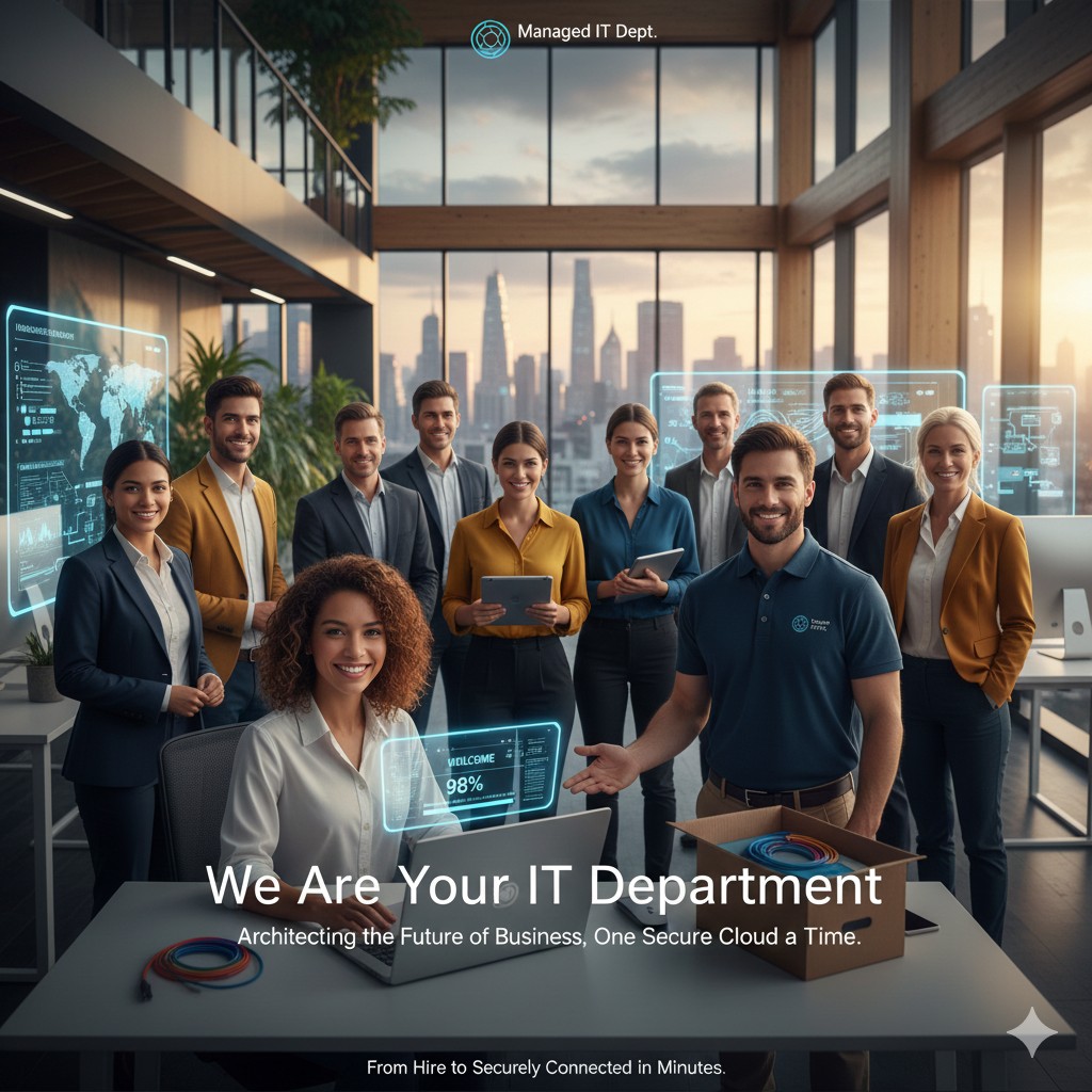 The US Corporate Inc team in a modern office — we are your IT department